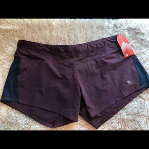 Burgundy and Navy Oiselle Toolbelt Roga Shorts